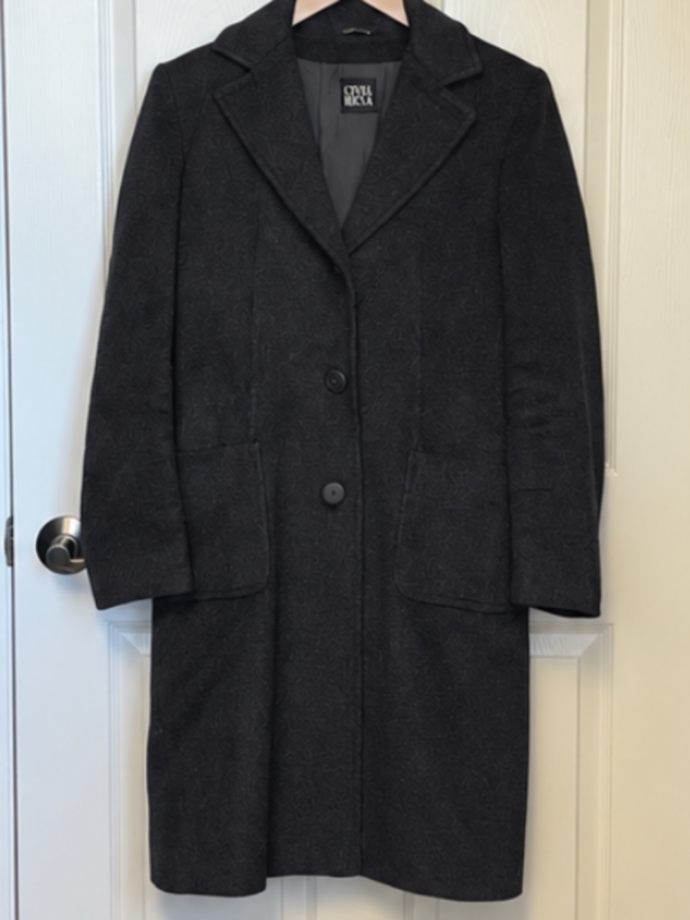 Cinzia Rocca Italian Wool Angora Women’s Charcoal Gray Tailored Coat 6